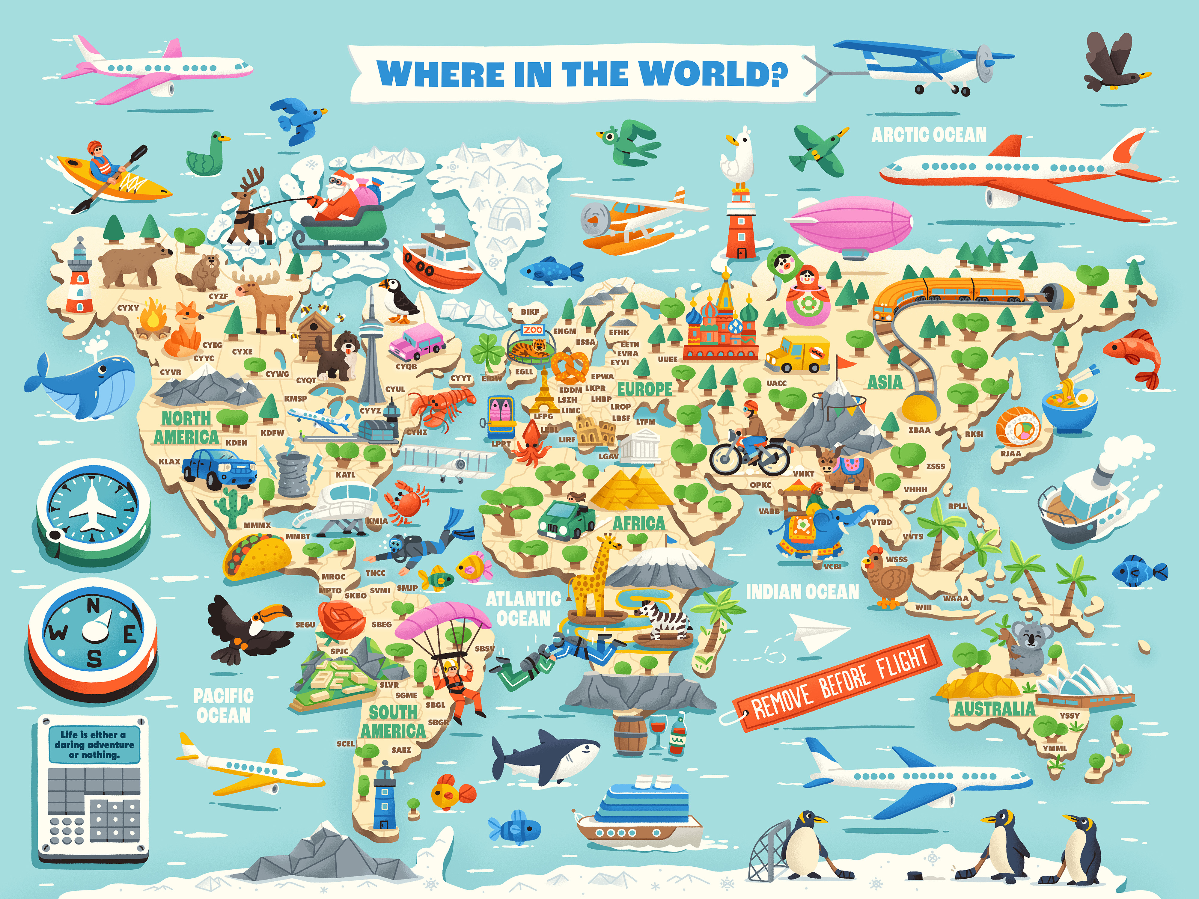 Example of "Where in the World?" World Map