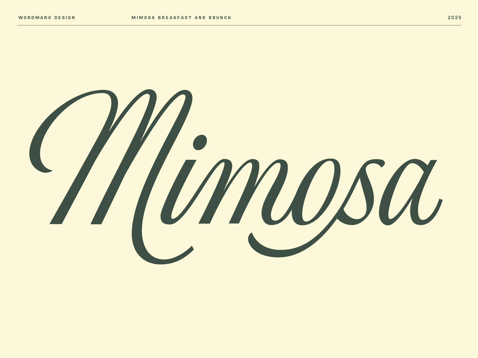 Example of Mimosa Script Wordmark