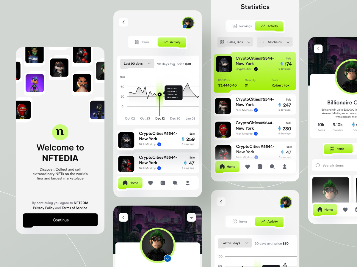 Example of NFTEDIA - NFT Marketplace Mobile App Design