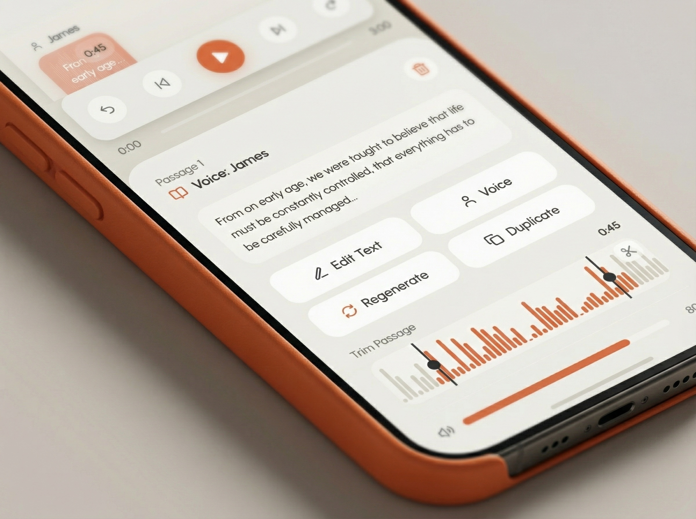 Example of Voice AI Tool: Studio Mobile Screens