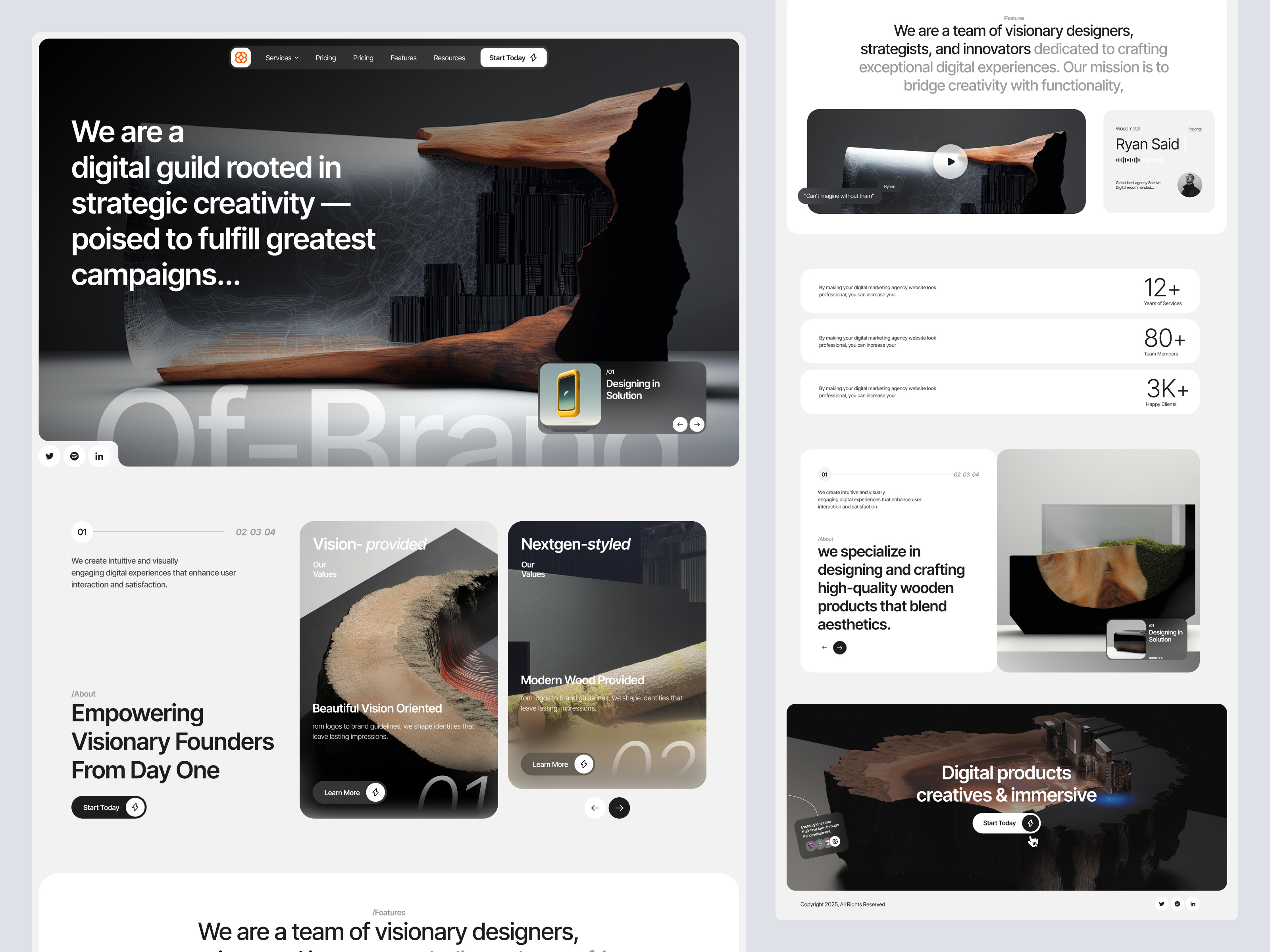 Example of Futuristic Furniture Design Agency Landing Page