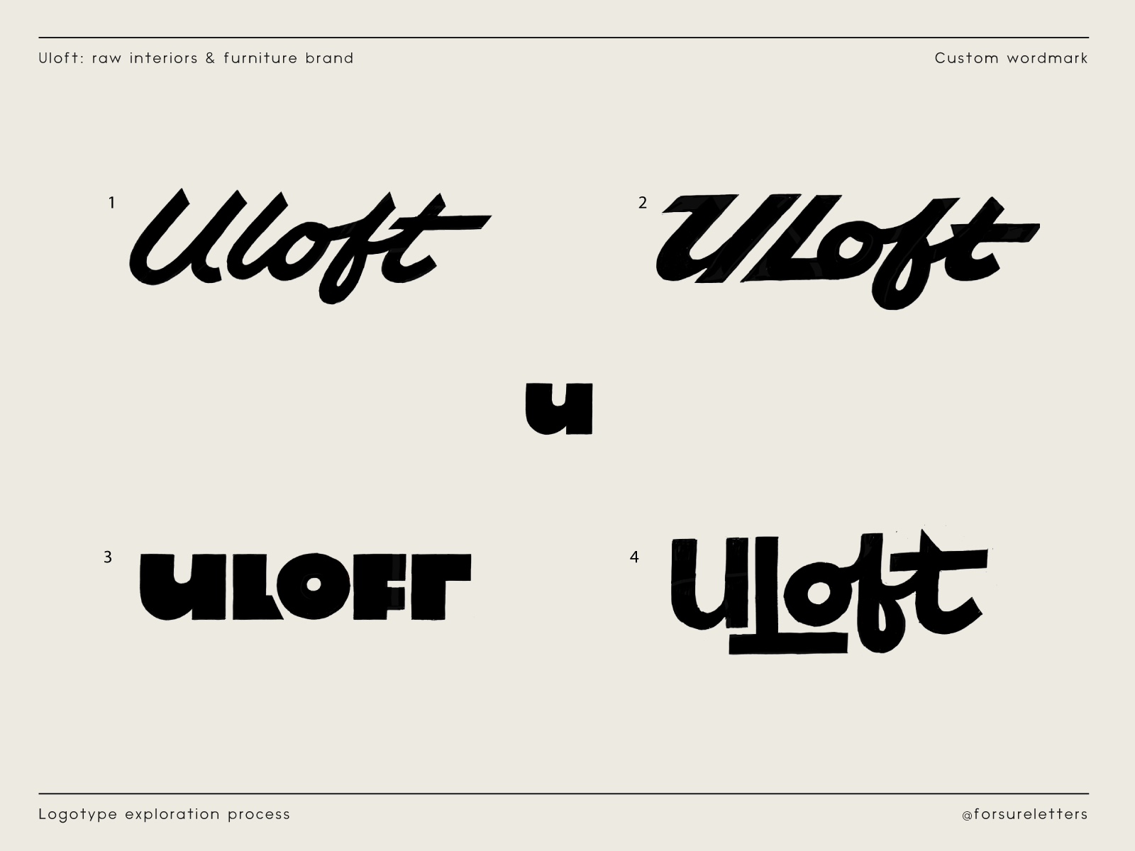 Example of Uloft: logotype exploration