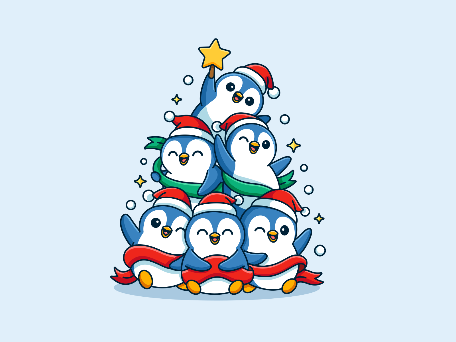 Example of Christmas Penguins