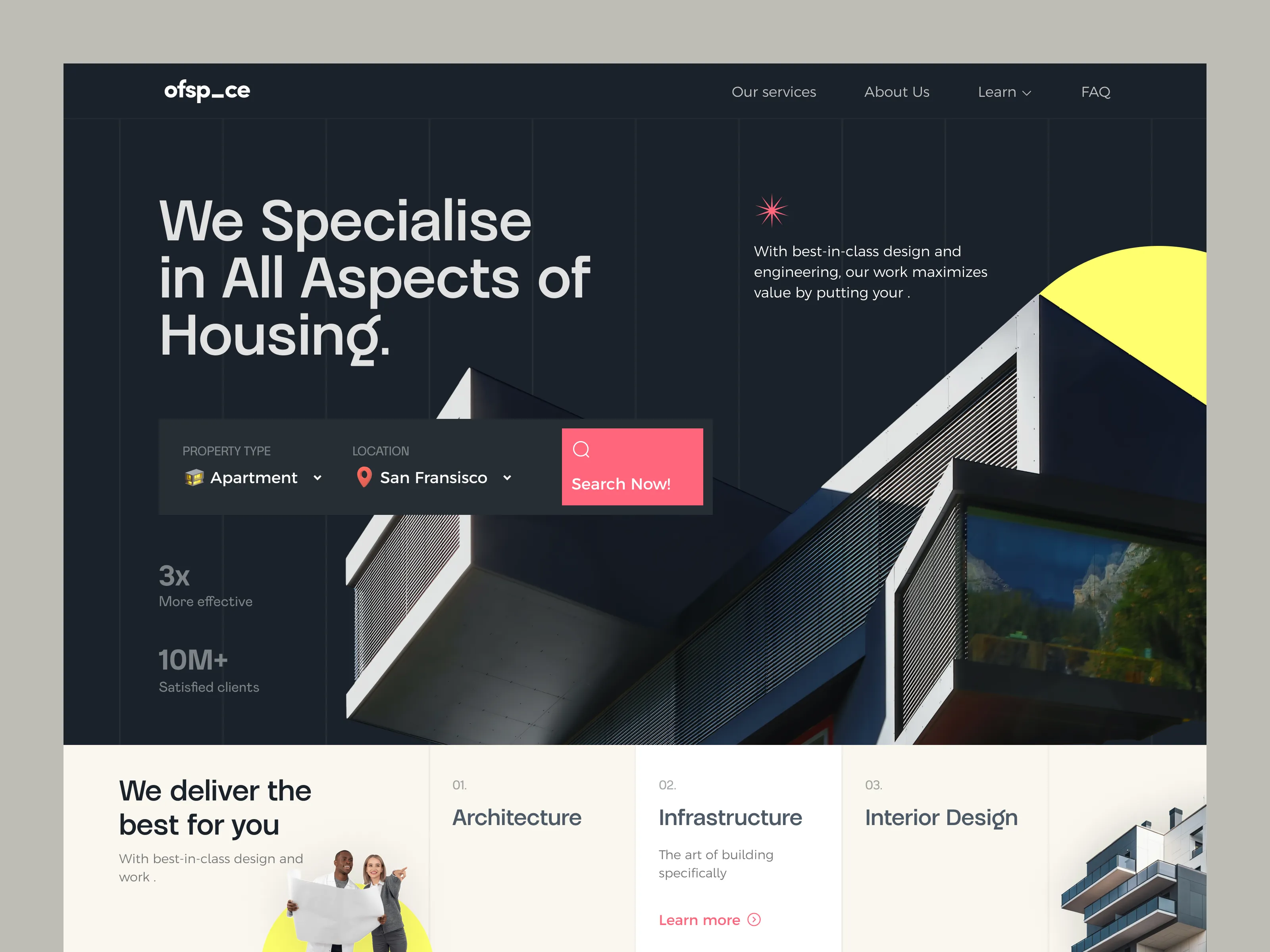 Example of Landing Page Design for Real Estate Websites
