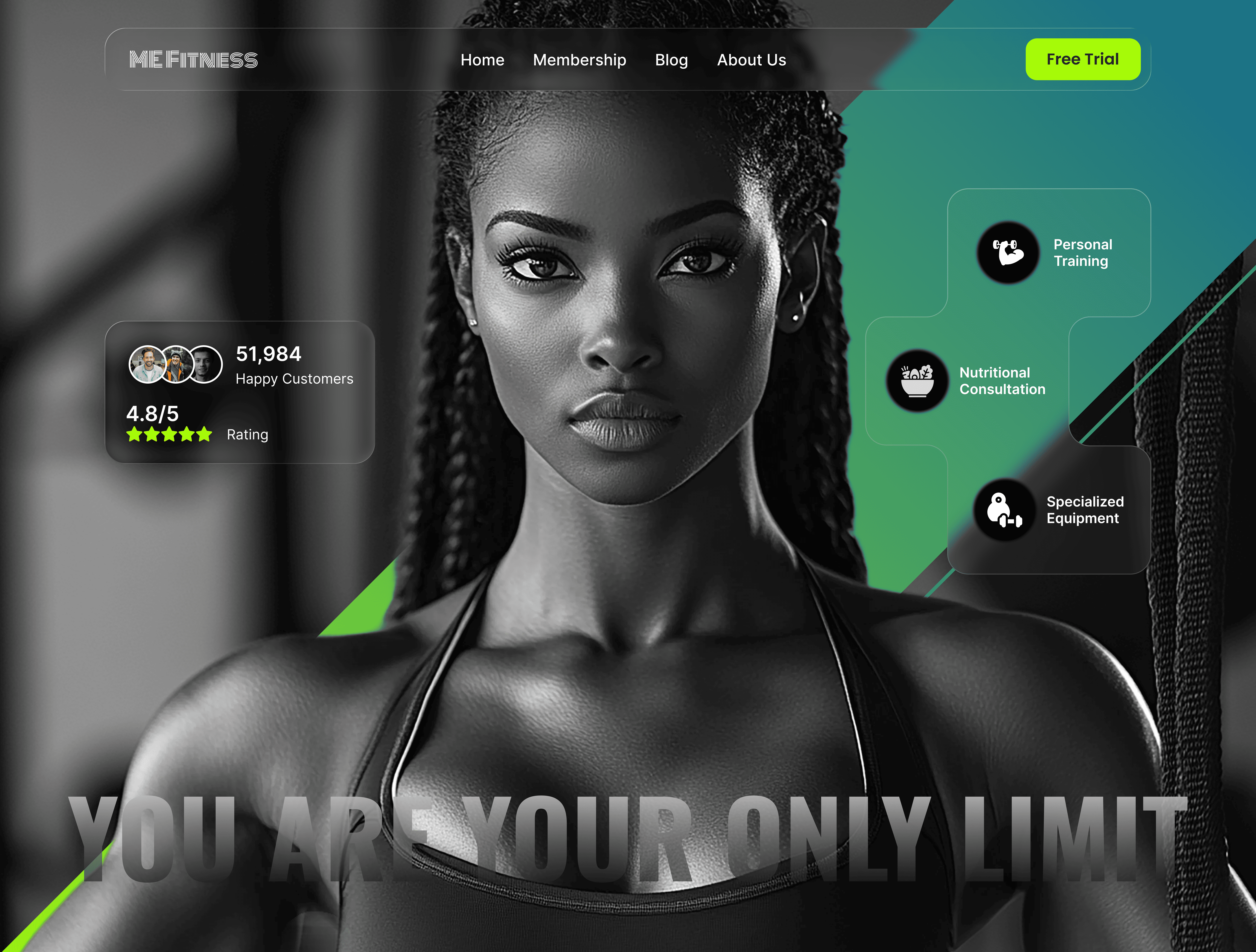 Example of Gym & Fitness landing Page