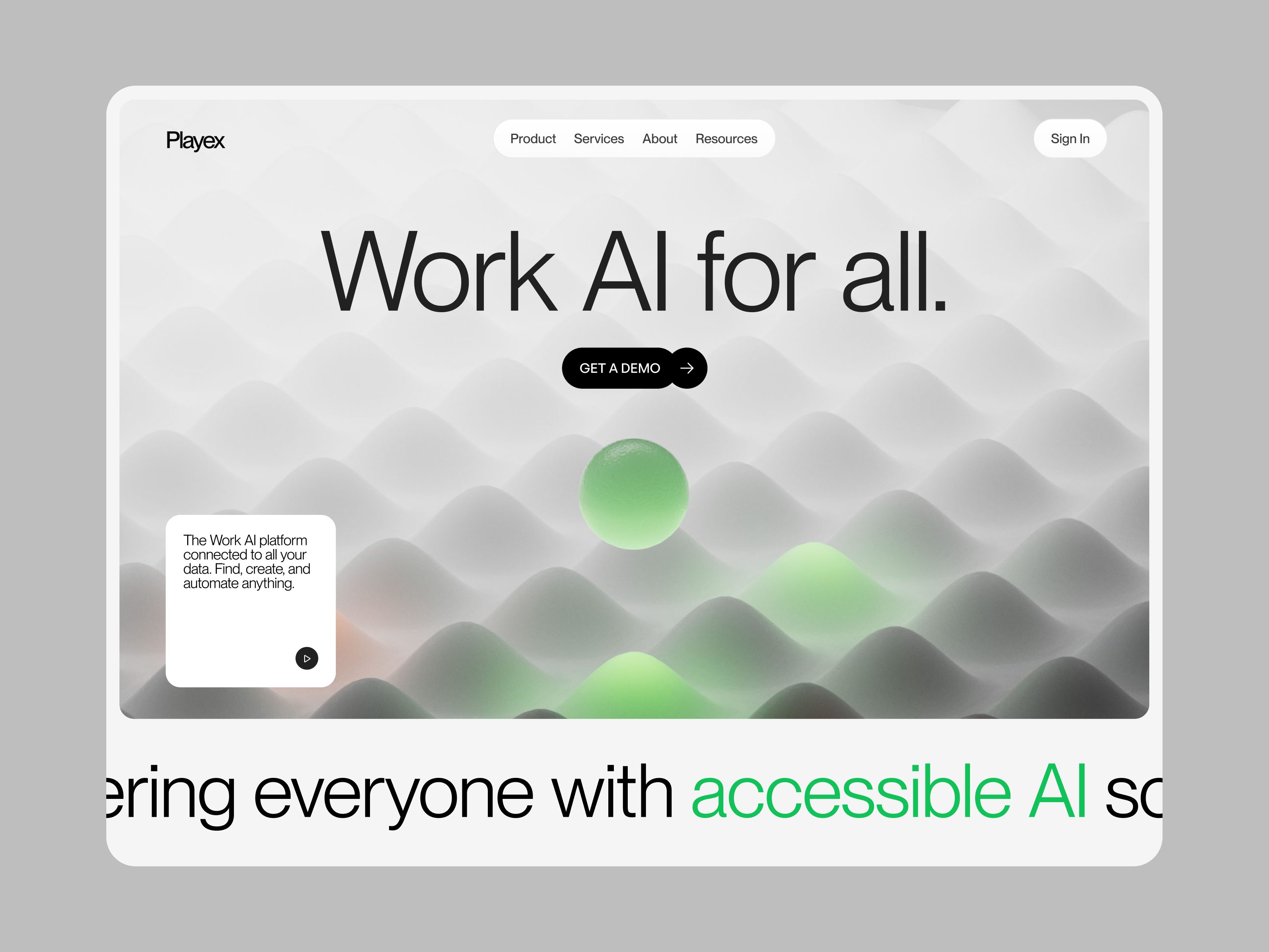 Example of Playex - AI Website