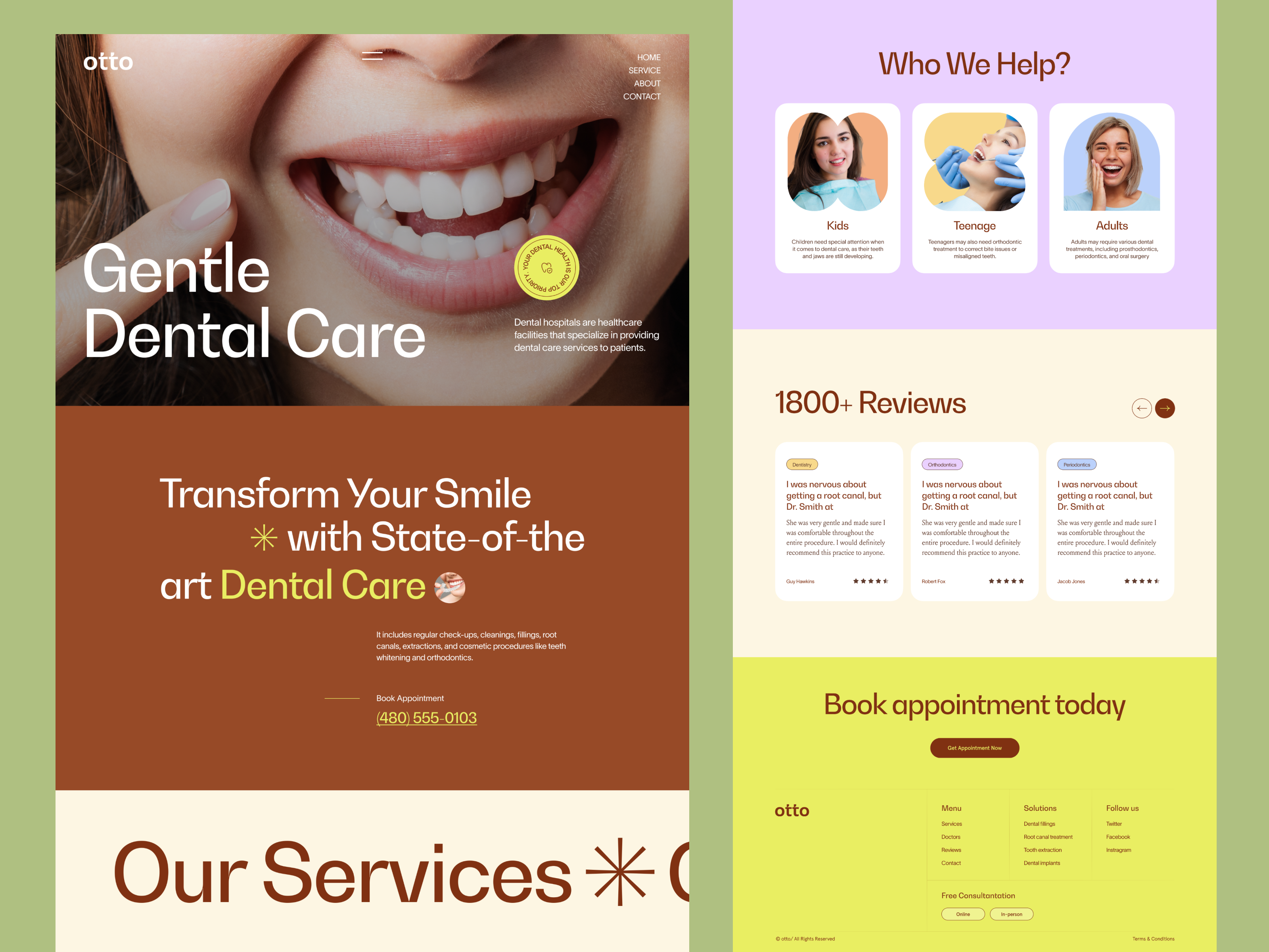 Example of Dental Care Landing Page