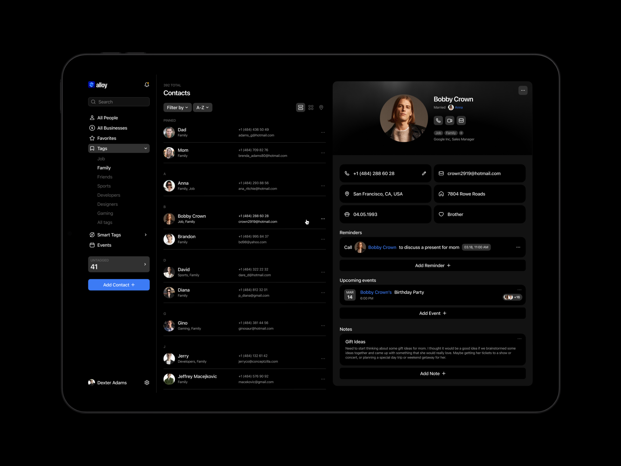 Example of Dashboard Design Concept