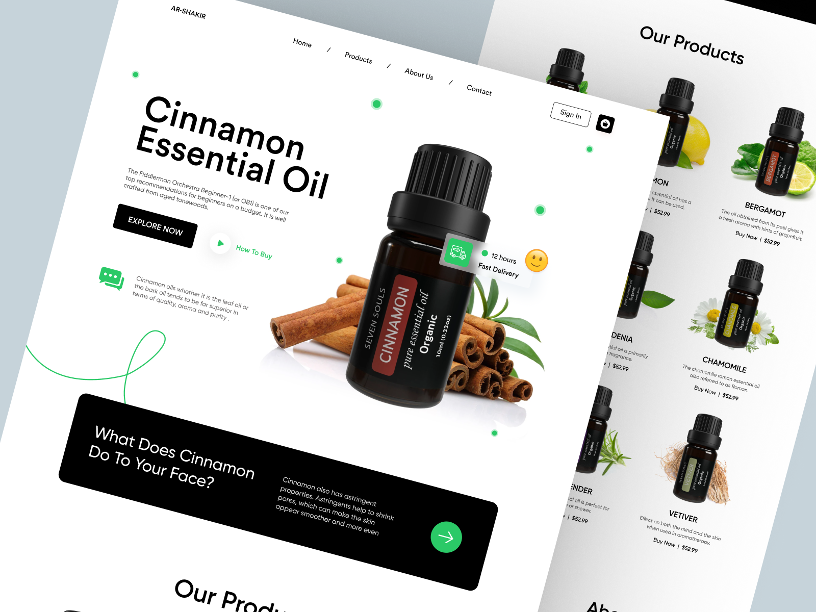 Example of AR-Shakir - Shopify Website Design for Essential Oil