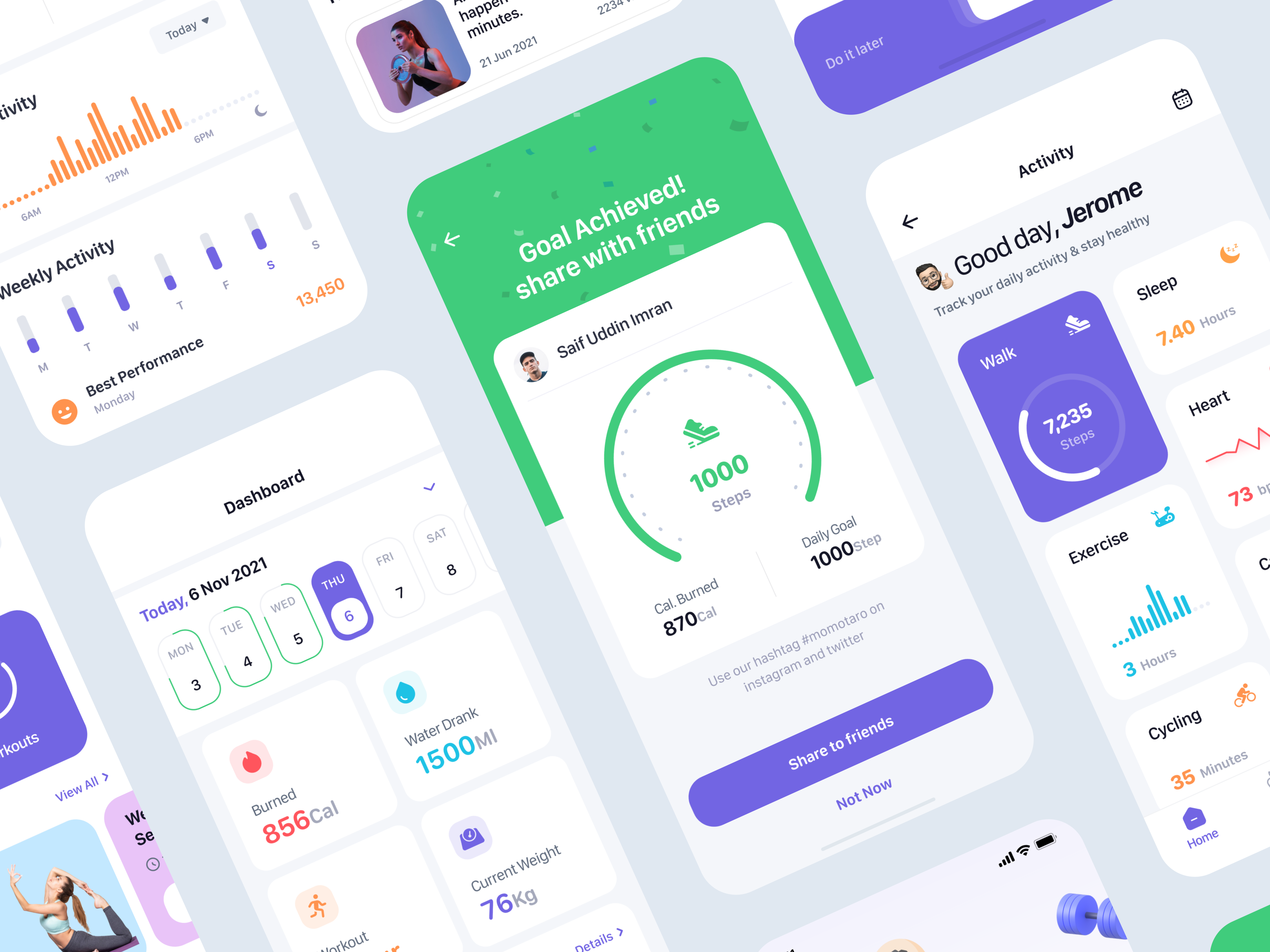 Example of Mobile App UI UX Design (5 Screens)