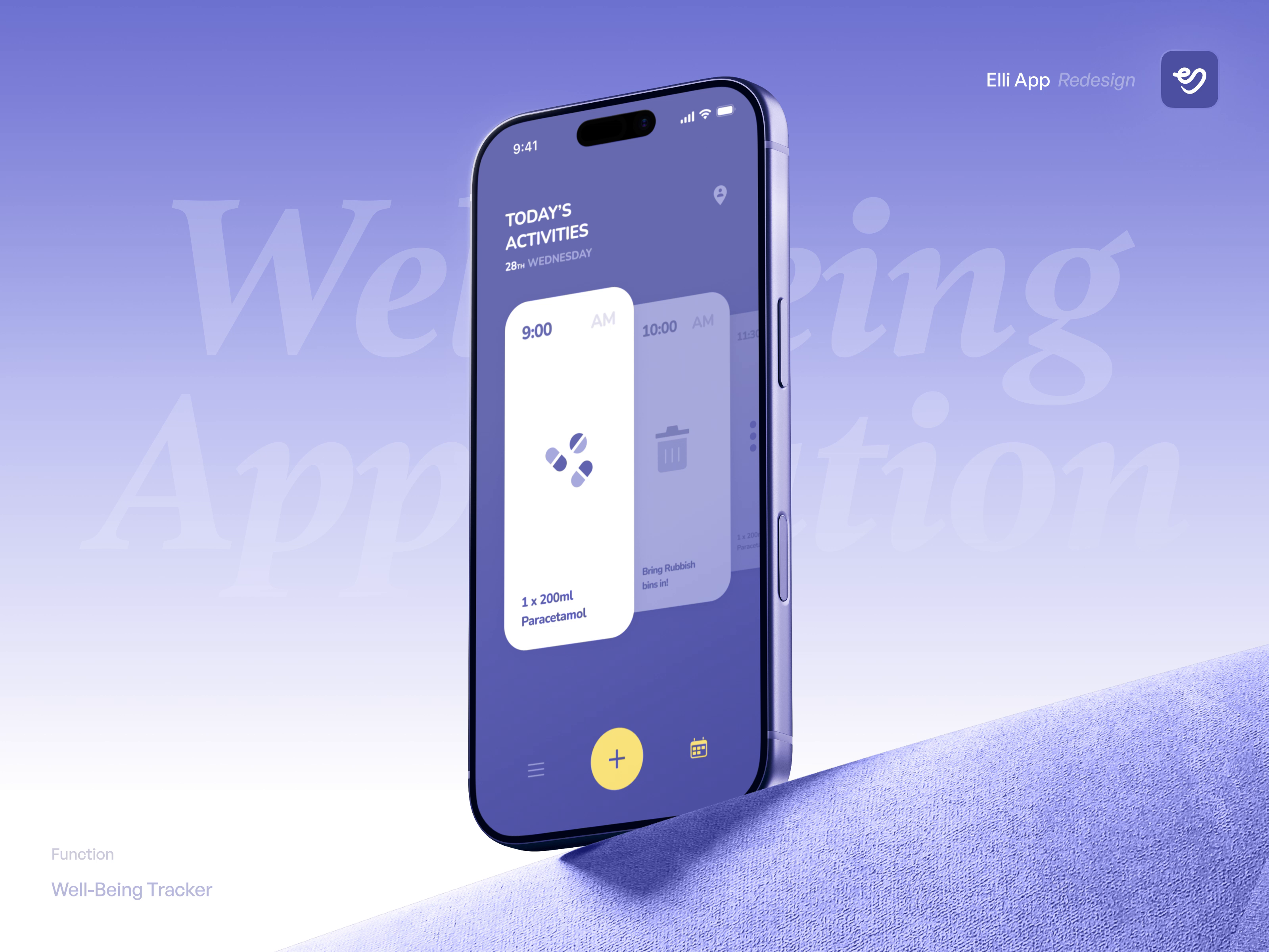 Example of Elli App – Daily Check-In Application UI Design